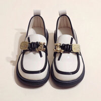 Giày đốc nữ, giày lười nữ đế cao da bóng tag gấu cao cấp  - Tiệm nhà KAO -