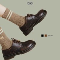 Giày Đốc Nữ Hàn Quốc - Giày Nữ Vintage Da Bò - Derby Nữ Retro - EZ Woman