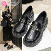 Giày đốc nữ Oxford cao 6cm khoá vuông cao cấp