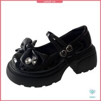 Giày Đơn Chống Trơn Trượt Mary Jane Thắt Lưng Thường Ngày Khóa Chữ Cái Dễ Thương