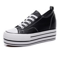 Giầy độn đế da lỳ cao 8cm