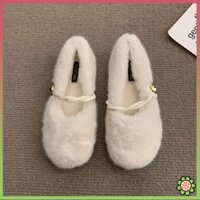 Giày Đơn Đế Mềm Giày Đậu Hà Lan Mùa Đông Ấm Áp Phong Cách Mới Phiên Bản Hàn Quốc