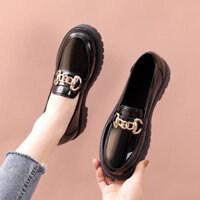 Giày đơn nữ mới, thời trang đa năng mùa xuân thu, giày da nhỏ kiểu Anh, đế dày, phong cách retro
