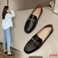 Giày Đơn Nữ Thật Mềm Giày Da Nữ Slip-On Chống Trơn Trượt Flat Phong Cách Anh Quốc Giày Lười Đế Mềm Giày Đậu Hà Lan