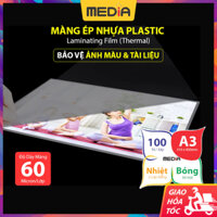 Giấy Ép Plastic A3 Media Khổ 31 x 43cm (A3) Dày 60 Micro 100 Tờ, Màng Plastic A3 Màng Ép Nhựa