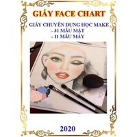GIẤY FACE CHART - GIẤY TẬP MAKEUP CƠ BẢN Facechart