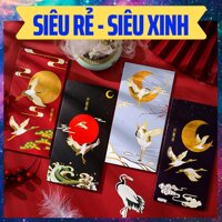 Giấy ghi chú hình chim hạc bay nghệ thuật - phong cách retro - đen