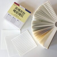 Giấy ghi chú note 450 tờ mix giấy kẻ ngang/ caro/ trơn 3 trong 1 NO31 phong cách Hàn Quốc