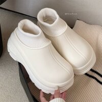 Giày gia đình Giày bốt sinh viên Phong cách mới Lót lông cừu phẳng