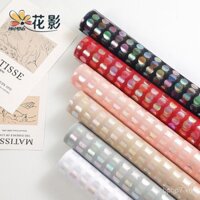 Giấy gói hoa bóng tối ảo mộng chấm bi, hoa hồng nhiều màu sắc, giấy gói hoa, quà tặng, giấy gói bó hoa tươi, chất liệu ren