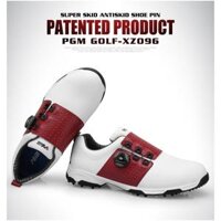 Giày golf nam XZ097 - Chất liệu Da PU cao cấp - Dây dày vặn tiện lợi, nhanh chóng tháo ra và đi vào một cách dễ dàng - trắng đỏ - 42