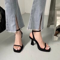 Giày gót đúp cao gót sandal giây mảnh gót 7 cm