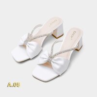 Giày Gót nữ tiểu thư đính đá sang trọng 4cm Bigsize 35-45