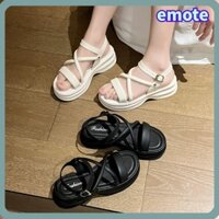 Giày Gót SMOTE Chunky, Dép Đế Bằng PVC Mũi Mở, Đế Dày Đa Năng Thời Trang Sandal Mùa Hè Nữ