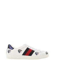 Giày Gucci Ace Leather Wolf 'White'