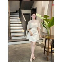 Giấy HDSD A2 Váy dự tiệc dáng xoè, Đầm ngắn lệc eo phủ lưới tặng kèm tag, chuẩn hàng tk loại 1 HC25.40