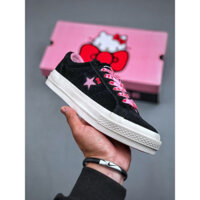 Giày Hello Kitty x Conver / se One Star Suede Low Top Màu Xám Hồng Thời Trang Đa Năng Size 35-44