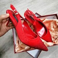 Giày hở gót đính đá hãng Adweina