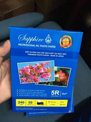 Giấy in ảnh 1 mặt bóng chống nước cao cấp RC khổ 13x18mm định lượng 260g (50 tờ/ tập)