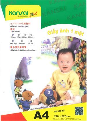 Giấy in ảnh 1 mặt định lượng 115gsm khổ A4