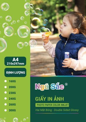 Giấy in ảnh 2 mặt bóng khổ A4 260gsm