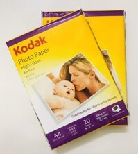 Giấy in ảnh Kodak Photo Paper High Gloss (1 mặt bóng , in phun), 230gsm