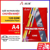Giấy In Chuyển Nhiệt A4 A-Sub, 120gsm 100 Tờ A4 (21 x 29.7cm), Sublimation Paper In Vật Liệu Cứng