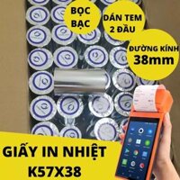 Giấy in hóa đơn cho máy pos quẹt thẻ ngân hàng k57x38 Thùng 100 cuộn