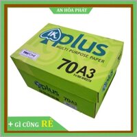 Giấy in IK Plus A3 - ĐL 70, Giấy photo, giấy vẽ giá rẻ (1 ream 500 tờ)