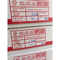 Giấy in liên tục 2 liên - 2 mầu giấy khổ A4 hoặc khổ A5 : giá 1 thùng - có giá sỉ tốt