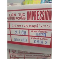 Giấy in liên tục 3 liên khổ giấy A5 : combo 2 thùng 210x279