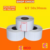 Giấy in mã vạch tem nhiệt khổ 50×30 1 tem