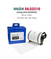Giấy in nhãn EK-22210, 29mm x 30m (liên tục), tương thích DK-22210