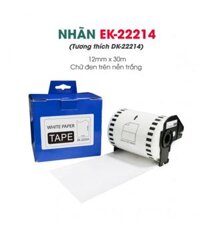 Giấy in nhãn EK-22214, 12mm x 30m (liên tục), tương thích DK-22214