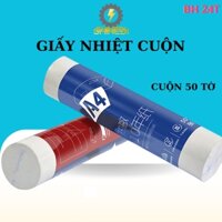 Giấy in nhệt A4 SHINEDI dành cho dòng máy in nhiệt A4BT,A4LE dày mềm mịn tự động duỗi thẳng 1 cuộn 50 tờ định lượng giấy