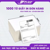 Giấy in nhiệt A6 / 100x150mm - Tệp 1000 tem, in bill TMĐT, hóa đơn bán hàng, sắc nét, không phai màu, có sẵn keo tự dính