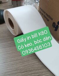 Giấy in nhiệt bóc dán cuộn 30m (Giấy in bill K80 có keo liên tục) dùng cho máy in hóa đơn K80