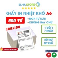 Giấy in nhiệt, in đơn hàng, in chuyển nhiệt dùng cho máy in nhiệt, khổ A6 100x150 500 tờ - ELHA STORE