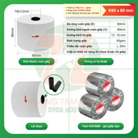 Giấy in nhiệt K80x80 HATAMI- In bill, In hoá đơn - Thùng 10 Cuộn