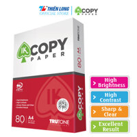 Giấy in photo A4 IK Copy IK-02 - Định lượng 80 gsm - 500 tờream- Giấy chất lượng cao nhập khẩu Indonesia