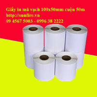 Giấy in  tem mã vạch 100x50mm