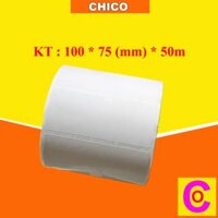 Giấy in tem mã vạch 90x35mm cuộn 50m