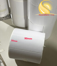 Giấy in tem mã vạch 90x35mm cuộn 50m
