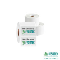 Giấy in tem nhãn decal nhiệt 58x40mm cuộn 30m