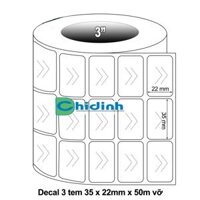 Giấy in tem nhãn, mã vạch 3 tem (tem vỡ)