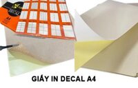 Giấy in tem nhãn sản phẩm dạng tờ Decal A4