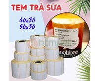 Giấy in tem nhãn trà sữa 1 tem | 40 x 30 x 30M (Decal Cảm nhiệt)