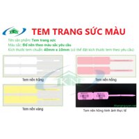 Giấy in tem trang sức decal màu