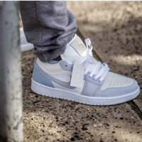 Giày Jd Xám Xanh Paris, Giày Sneaker JD Low Xám Gót Xanh Nam Nữ Cao Cấp Full Size - Full Box Bill