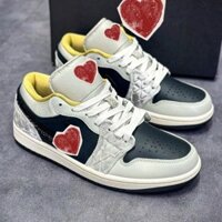 Giày JD1 Low Beaded Swoosh Màu Xám Đen , Giày Sneaker Đính Đá Cao Cấp Hot 2025